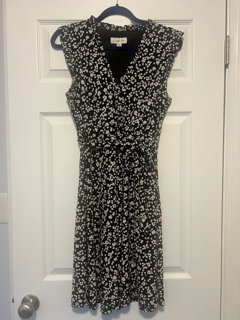 Harper Rose Black and White Surplice Dress